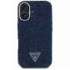 Guess Denim Triangle Logo funda MagSafe para iPhone 16 azul