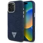 Guess Denim Triangle Logo funda MagSafe para iPhone 16 Pro azul