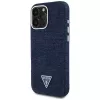 Guess Denim Triangle Logo funda MagSafe para Apple iPhone 16 Pro Max azul