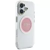 Guess IML Metal Colored Circle Classic Logo funda MagSafe para iPhone 16 (rosa)
