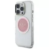 Guess IML Metal Colored Circle Classic Logo funda MagSafe para iPhone 16 Pro (rosa)