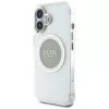 Guess IML Metal Colored Circle Classic Logo funda MagSafe para iPhone 16 (gris)