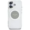 Guess IML Metal Colored Circle Classic Logo funda MagSafe para iPhone 16 (gris)