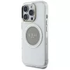 Guess IML Metal Colored Circle Classic Logo funda MagSafe para iPhone 16 Pro (gris)