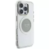 Guess IML Metal Colored Circle Classic Logo funda MagSafe para iPhone 16 Pro (gris)