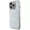 Guess IML Metal Colored Circle Classic Logo funda MagSafe para iPhone 16 Pro (blanco)