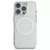 Guess IML Metal Colored Circle Classic Logo funda MagSafe para iPhone 16 Pro (blanco)