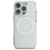 Guess IML Metal Colored Circle Classic Logo funda MagSafe para iPhone 16 Pro Max (blanco)