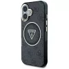 Guess IML Metal Glitter 4G Circle Triangle funda MagSafe para Apple iPhone 16 (negro)