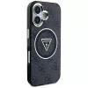 Guess IML Metal Glitter 4G Circle Triangle funda MagSafe para Apple iPhone 16 (negro)