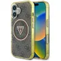 Guess IML Metal Glitter 4G Circle Triangle funda MagSafe para iPhone 16 (marrón)