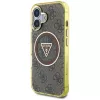 Guess IML Metal Glitter 4G Circle Triangle funda MagSafe para iPhone 16 (marrón)