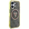 Guess IML Metal Glitter 4G Circle Triangle funda MagSafe para iPhone 16 (marrón)