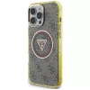 Guess IML Metal Glitter 4G Circle Triangle funda MagSafe para iPhone 16 Pro Max (marrón)