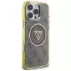 Guess IML Metal Glitter 4G Circle Triangle funda MagSafe para iPhone 16 Pro Max (marrón)