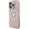 Guess IML Metal Glitter 4G Circle Triangle funda MagSafe para Apple iPhone 16 Pro Max (rosa)