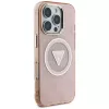 Guess IML Metal Glitter 4G Circle Triangle funda MagSafe para Apple iPhone 16 Pro Max (rosa)