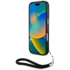 Guess HC IML Leopard Triangle funda para iPhone 16 con cordón, marrón, MagSafe