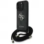 Guess 4G Big Logo funda crossbody con cordón para iPhone 16 Pro (negro)