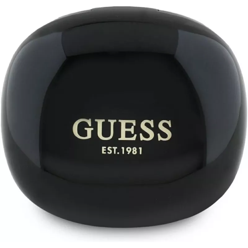 Guess Flat Classic Logo Electroplated auriculares TWS con estuche de carga (negro)