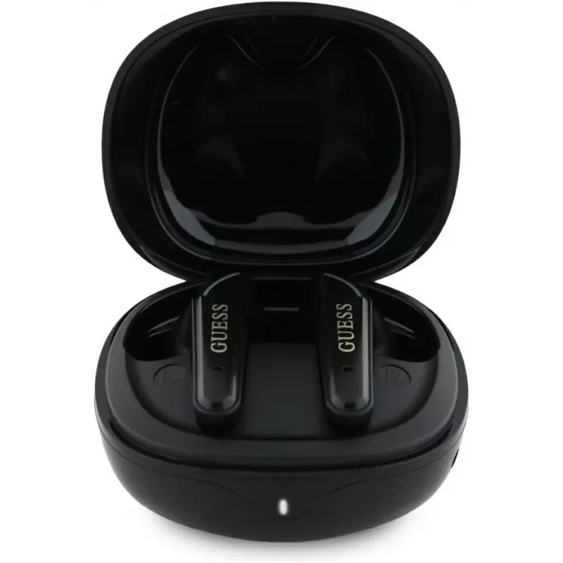 Guess Flat Classic Logo Electroplated auriculares TWS con estuche de carga (negro)