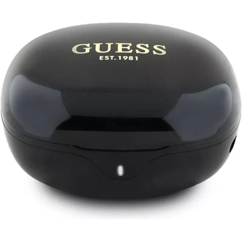 Guess Flat Classic Logo Electroplated auriculares TWS con estuche de carga (negro)