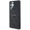 Guess Leather 4G Colored Ring Classic Logo Funda trasera MagSafe para Samsung Galaxy S25 Ultra, Negro