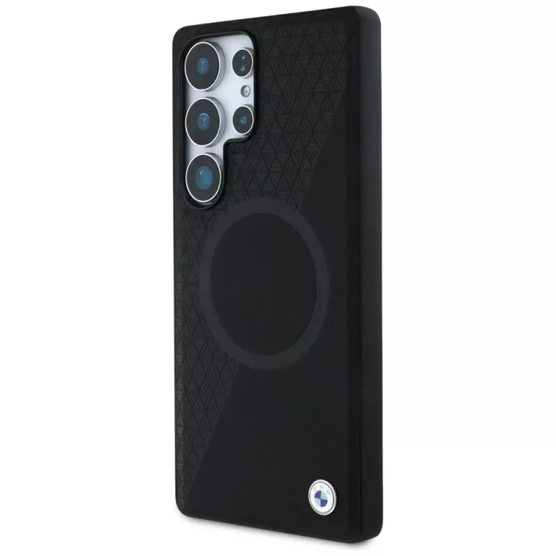 BMW Funda MagSafe de piel semitexturizada para Samsung Galaxy S25 Ultra Negro