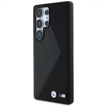 BMW Funda MagSafe de piel Oversized Stripes para Samsung Galaxy S25 Ultra Negro
