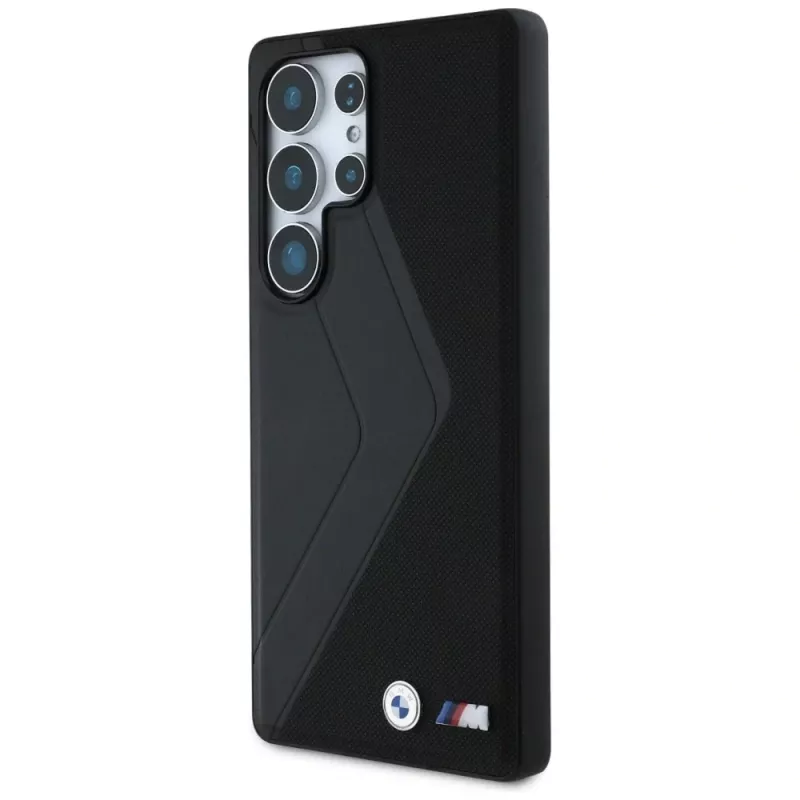 BMW Funda MagSafe de piel Oversized Stripes para Samsung Galaxy S25 Ultra Negro