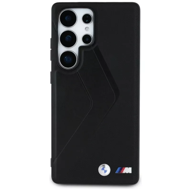 BMW Funda MagSafe de piel Oversized Stripes para Samsung Galaxy S25 Ultra Negro