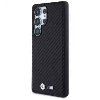 BMW Funda MagSafe de piel Carbon para Samsung Galaxy S25 Ultra Negro