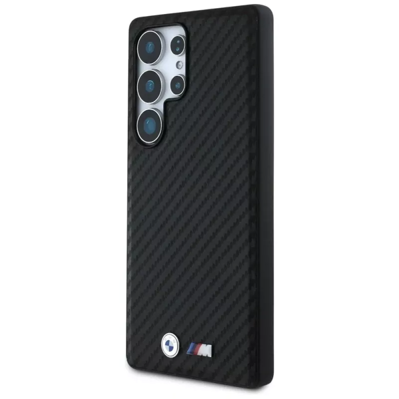 BMW Funda MagSafe de piel Carbon para Samsung Galaxy S25 Ultra Negro
