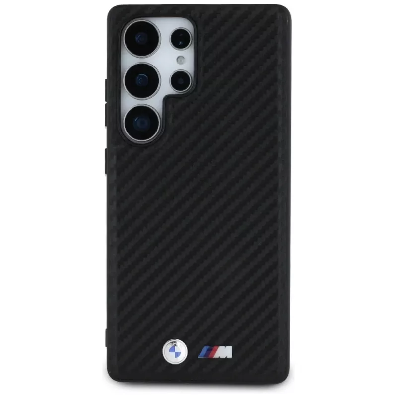 BMW Funda MagSafe de piel Carbon para Samsung Galaxy S25 Ultra Negro