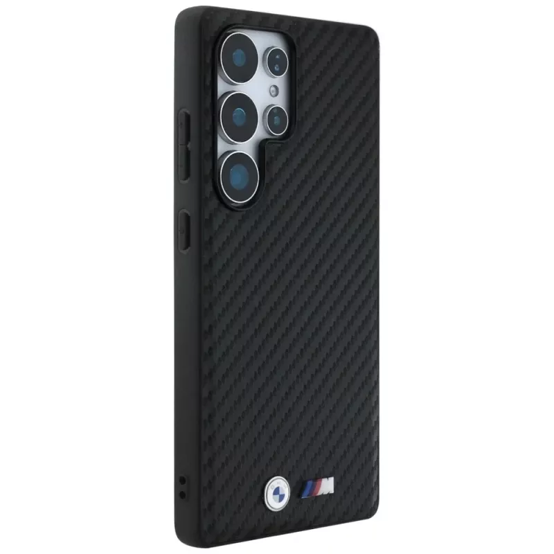 BMW Funda MagSafe de piel Carbon para Samsung Galaxy S25 Ultra Negro