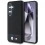 BMW Funda MagSafe de piel con franjas tricolor para Samsung Galaxy S25 Negro
