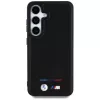 BMW Funda MagSafe de piel con franjas tricolor para Samsung Galaxy S25 Negro