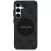 Guess 4G Round Patch Classic Logo Funda MagSafe para Samsung Galaxy S25+ (Negro)