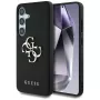 Guess Grained Big 4G Logo Small Classic Logo Funda trasera para Samsung Galaxy S25, Negro