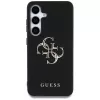 Guess Grained Big 4G Logo Small Classic Logo Funda trasera para Samsung Galaxy S25, Negro