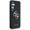 Guess Grained Big 4G Logo Small Classic Logo Funda trasera para Samsung Galaxy S25, Negro