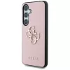Guess Grained Big 4G Logo Small Classic Logo Funda trasera para Samsung Galaxy S25 Rosa