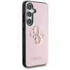 Guess Grained Big 4G Logo Small Classic Logo Funda trasera para Samsung Galaxy S25 Plus, Rosa