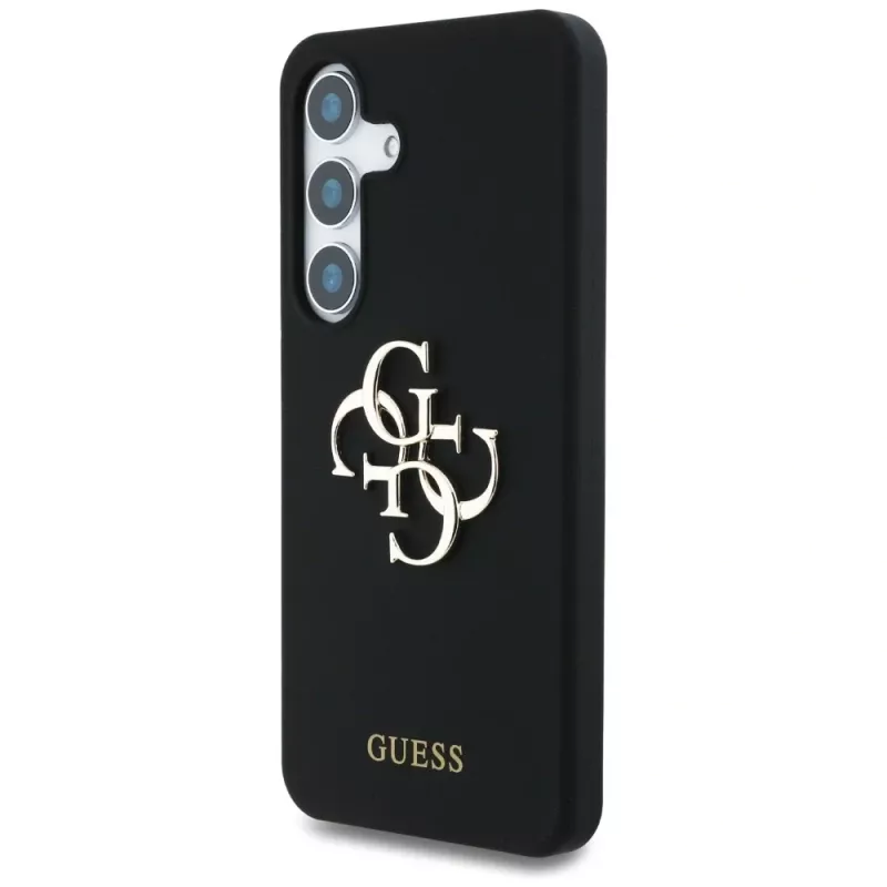 Guess Silicone Big 4G Logo Bottom Script Funda para Samsung Galaxy S25, Negro