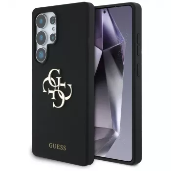 Guess Silicone Big 4G Logo Bottom Script Funda para Samsung Galaxy S25 Ultra - Negro