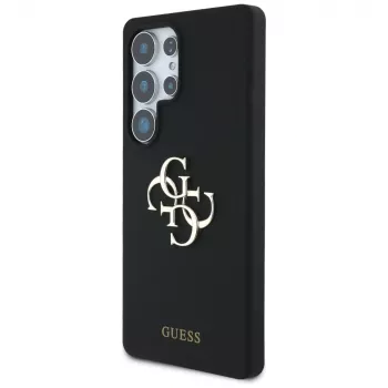 Guess Silicone Big 4G Logo Bottom Script Funda para Samsung Galaxy S25 Ultra - Negro