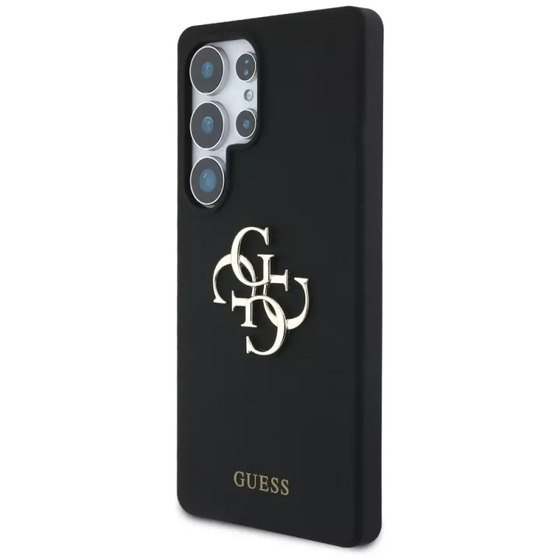 Guess Silicone Big 4G Logo Bottom Script Funda para Samsung Galaxy S25 Ultra - Negro