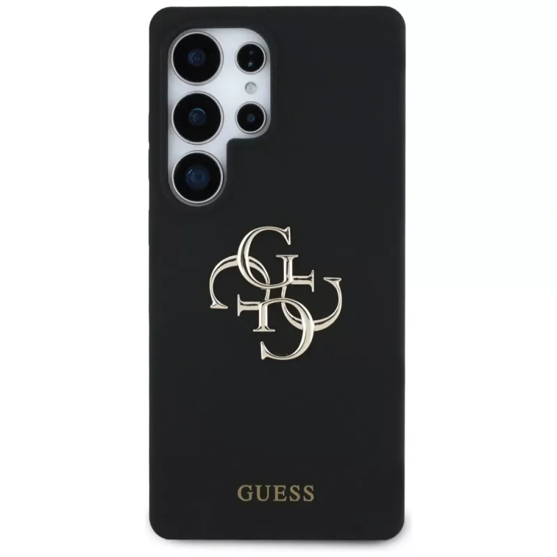 Guess Silicone Big 4G Logo Bottom Script Funda para Samsung Galaxy S25 Ultra - Negro