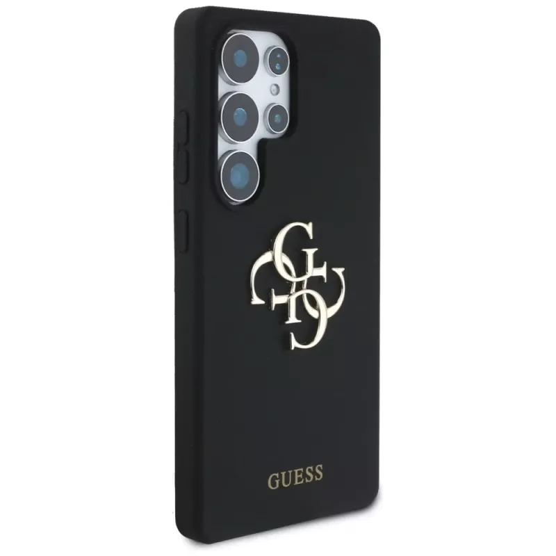 Guess Silicone Big 4G Logo Bottom Script Funda para Samsung Galaxy S25 Ultra - Negro