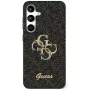 Guess Fixed Glitter Big 4G Metal Logo Funda para Samsung Galaxy S25+ (Negro)